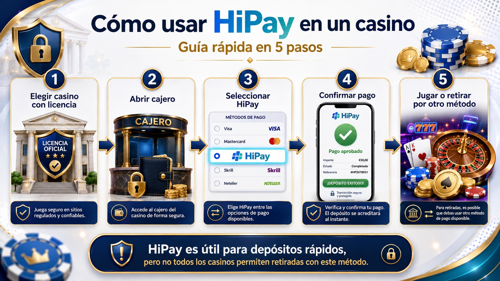 Mejor Casino con HiPay Fiable 2026